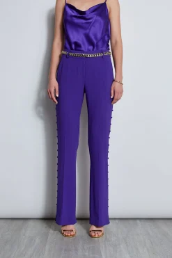 Elie Tahari Bottoms|Suiting-Side Button Crepe Pant