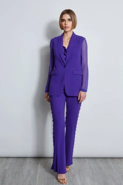 Elie Tahari Bottoms|Suiting-Side Button Crepe Pant
