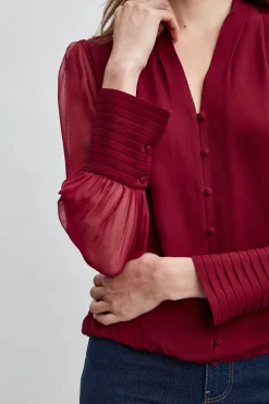 Elie Tahari Tops & Sweaters-Silk Blouson Button Shirt