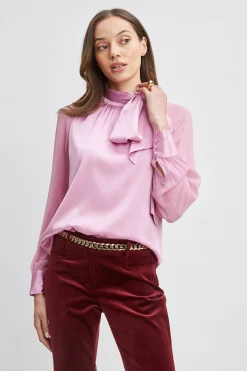 Elie Tahari Tops & Sweaters|Suiting-Silk Chiffon Sleeve Tie Shirt