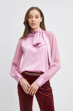 Elie Tahari Tops & Sweaters|Suiting-Silk Chiffon Sleeve Tie Shirt