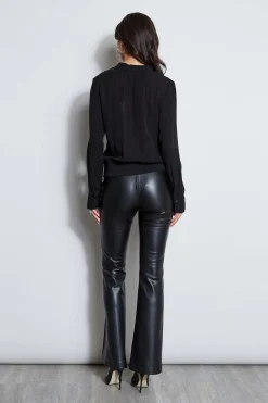 Elie Tahari Tops & Sweaters-Silk Contour Neck Rib Trim Shirt