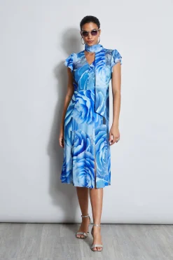 Elie Tahari Dresses & Jumpsuits|Short Sleeve Dresses-Silk Fantasy Garden Midi Dress