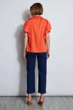 Elie Tahari Tops & Sweaters-Silk Flutter Sleeve Tie Shirt