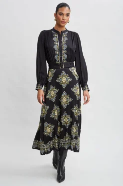 Elie Tahari Dresses & Jumpsuits|Midi Dresses-Silk Geometric Midi Dress