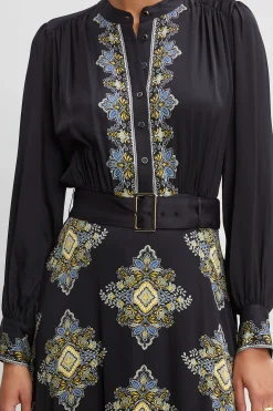 Elie Tahari Dresses & Jumpsuits|Midi Dresses-Silk Geometric Midi Dress