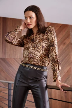 Elie Tahari Tops & Sweaters-Silk Ocelot Print Shirt
