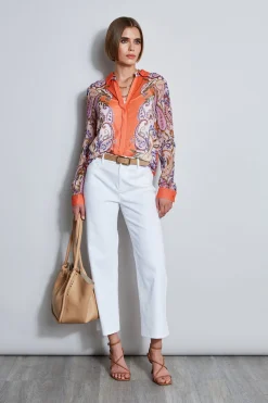 Elie Tahari Tops & Sweaters-Silk Paisley Button Down Shirt