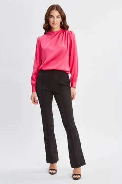 Elie Tahari Tops & Sweaters-Silk Pleated Draped Neck Shirt