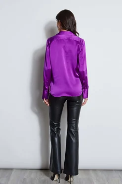 Elie Tahari Tops & Sweaters|Suiting-Silk Satin Button Down Shirt