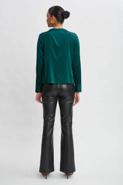 Elie Tahari Tops & Sweaters-Silk Satin Draped Neck Shirt