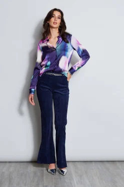 Elie Tahari Tops & Sweaters-Silk Satin Moire Floral Shirt