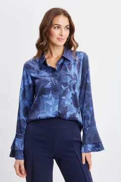 Elie Tahari Tops & Sweaters-Silk Satin Night Shadow Shirt