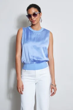 Elie Tahari Tops & Sweaters-Silk Satin Rib Shirt