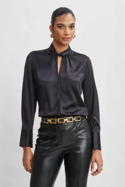 Elie Tahari Tops & Sweaters|Suiting-Silk Twist Neck Shirt