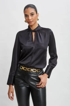 Elie Tahari Tops & Sweaters|Suiting-Silk Twist Neck Shirt