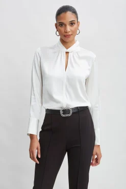 Elie Tahari Tops & Sweaters|Suiting-Silk Twist Neck Shirt