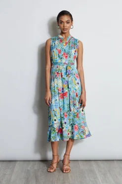 Elie Tahari Dresses & Jumpsuits|Sleeveless Dresses-Silk Wild Meadow Shirt Dress