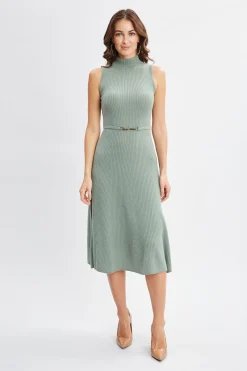 Elie Tahari Dresses & Jumpsuits|Sleeveless Dresses-Sleeveless Cashmere Belted Dress