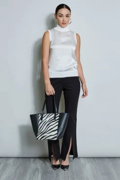 Elie Tahari Tops & Sweaters-Sleeveless Satin Front Sweater