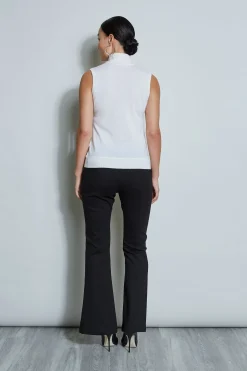 Elie Tahari Tops & Sweaters-Sleeveless Satin Front Sweater