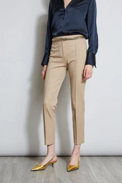 Elie Tahari Bottoms-Slim Pintuck Pant