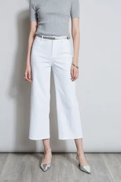 Elie Tahari Bottoms-Stretch Denim Wide Leg Pant