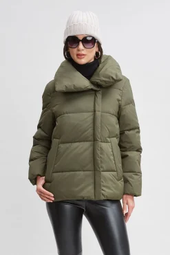 Elie Tahari Coats-Tahari Asymmetric Short Puffer Coat