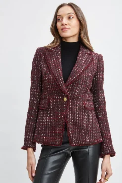 Elie Tahari Jackets & Blazers|Suiting-Tweed Single Button Blazer