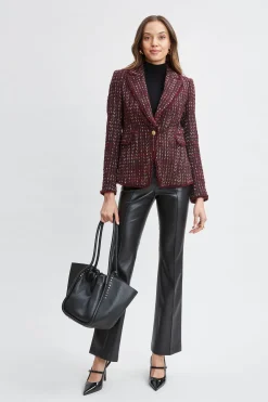 Elie Tahari Jackets & Blazers|Suiting-Tweed Single Button Blazer