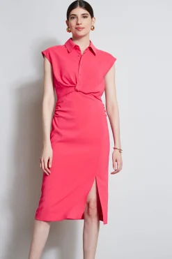 Elie Tahari Dresses & Jumpsuits|Short Sleeve Dresses-Twist Button Dress