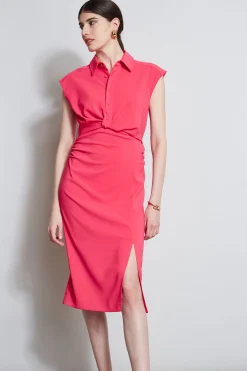 Elie Tahari Dresses & Jumpsuits|Short Sleeve Dresses-Twist Button Dress
