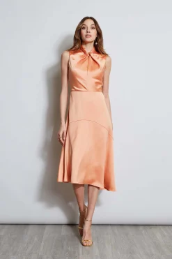 Elie Tahari Dresses & Jumpsuits|Sleeveless Dresses-Twist Neck Satin Dress