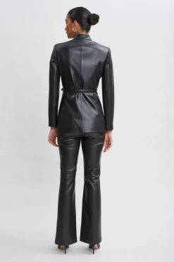Elie Tahari Jackets & Blazers|Suiting-Vegan Leather Belted Blazer