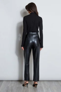 Elie Tahari Bottoms-Vegan Leather Belted Pant