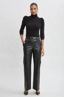 Elie Tahari Bottoms-Vegan Leather Cargo Pant