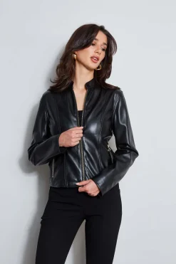 Elie Tahari Jackets & Blazers|Suiting-Vegan Leather Moto Jacket