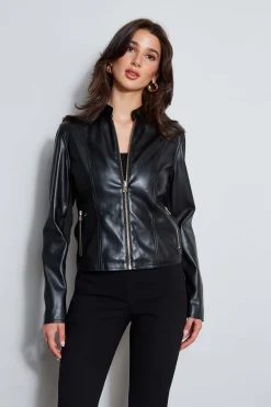 Elie Tahari Jackets & Blazers|Suiting-Vegan Leather Moto Jacket