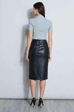 Elie Tahari Bottoms-Vegan Leather Pencil Skirt
