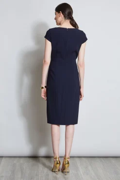 Elie Tahari Dresses & Jumpsuits|Short Sleeve Dresses-V-Neck Crepe Dress
