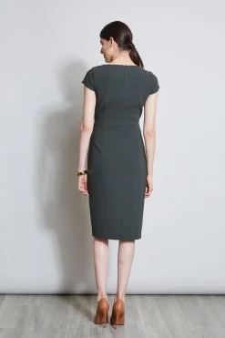 Elie Tahari Dresses & Jumpsuits|Short Sleeve Dresses-V-Neck Crepe Dress