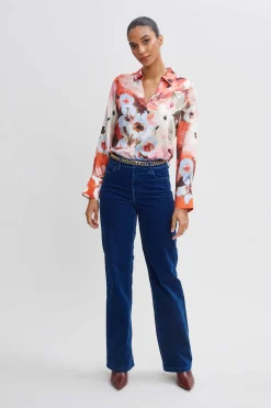 Elie Tahari Bottoms-Washed Velvet Pant