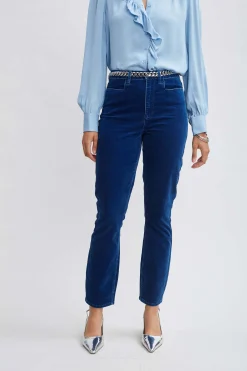 Elie Tahari Bottoms-Washed Velvet Slim Pant