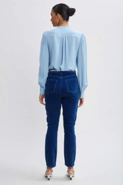 Elie Tahari Bottoms-Washed Velvet Slim Pant