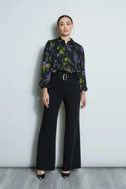 Elie Tahari Bottoms-Wide Leg Belted Pant