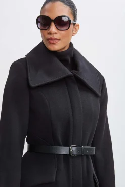 Elie Tahari Coats-Wool Belted Panel Coat